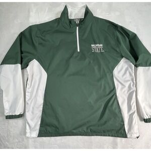 Michigan State Spartans Mens L Windbreaker Pullover Quarter Zip Knights Apparel